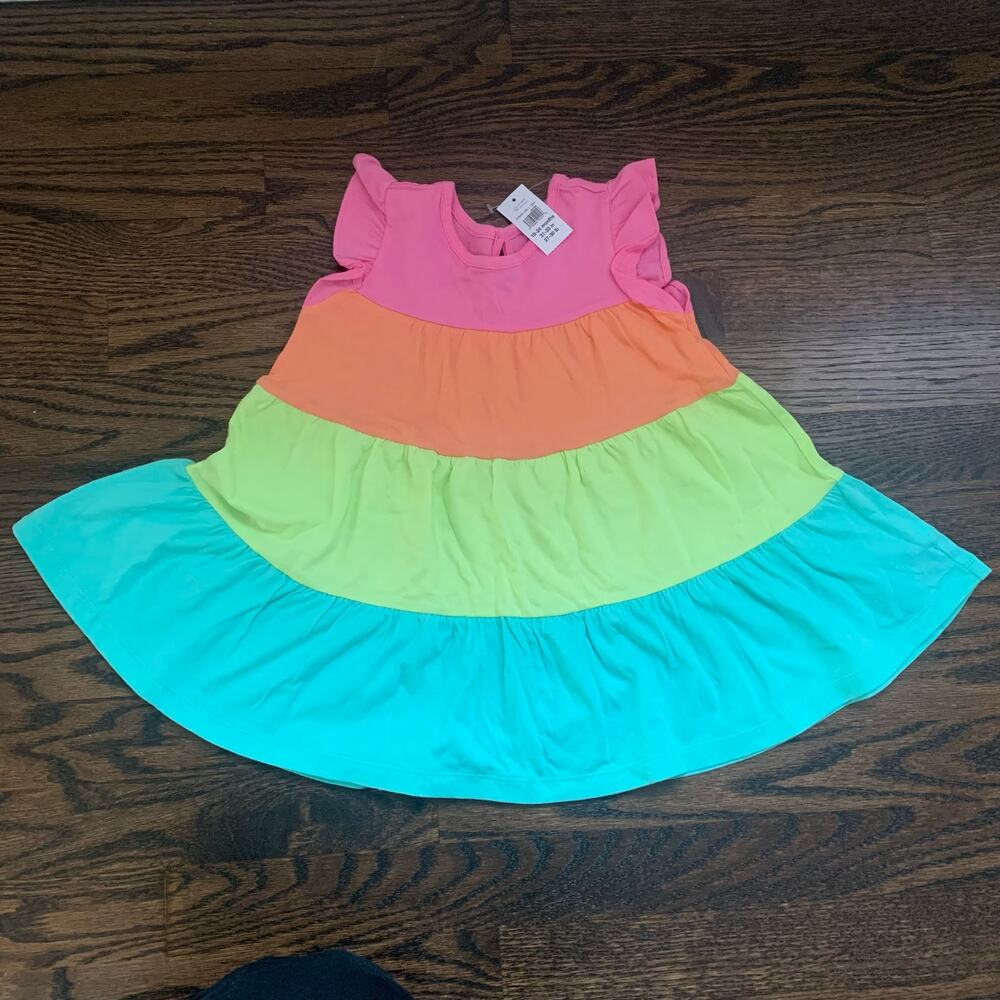 NWT Gap Colorblock Tiered Rainbow Dress | 18-24 Months